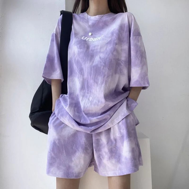 Casual Tie-Dye T-Shirt and Shorts Set