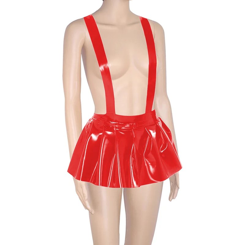 Plus Size Glossy A-Line Mini Skirt