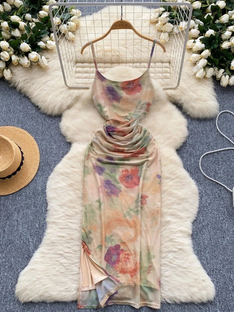 Elegant Floral Mesh Beach Dress