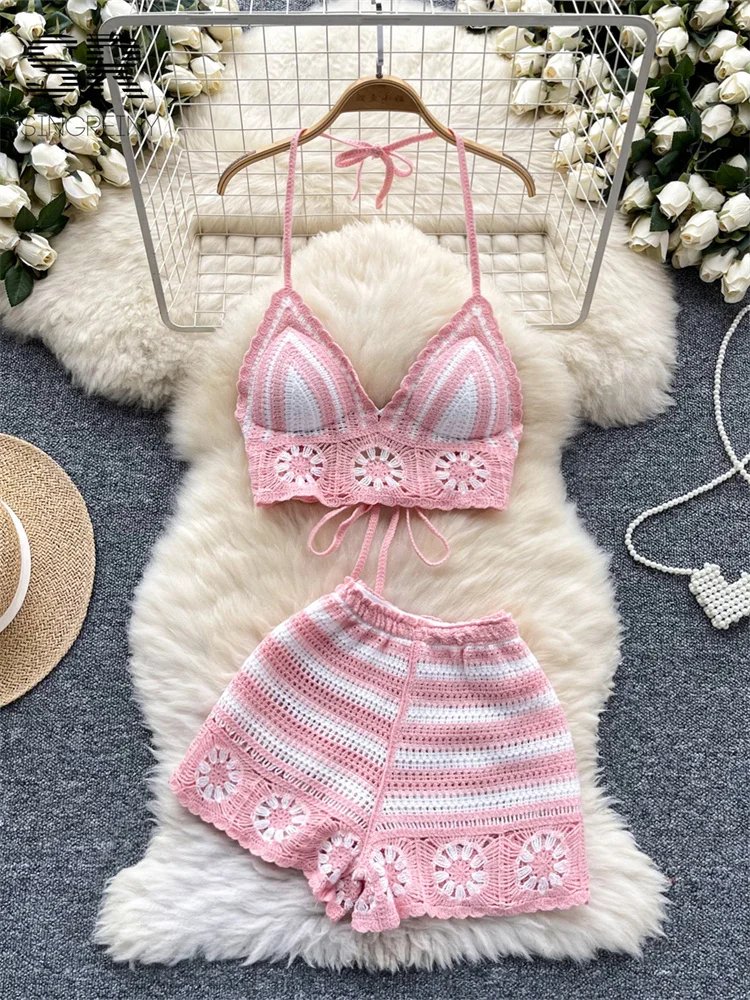 Chic Beach Knit Set for Women