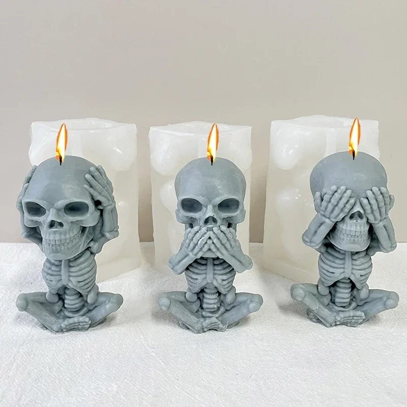 3D Skull Candle Mold