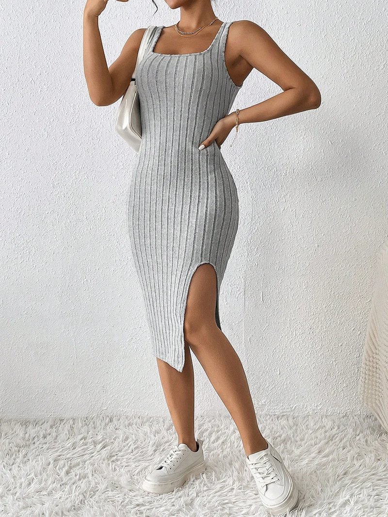 Chic Summer Knitted Suspender Dress