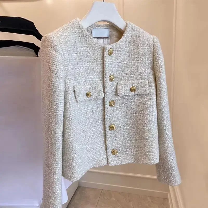 Chic Korean Wool Tweed Jacket