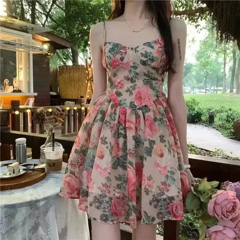 Floral High-Waisted Mini Dress