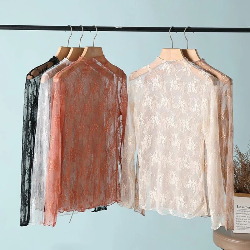Sheer Lace Long Sleeve Top