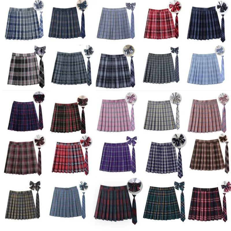 Korean Style Plaid Pleated Skirt