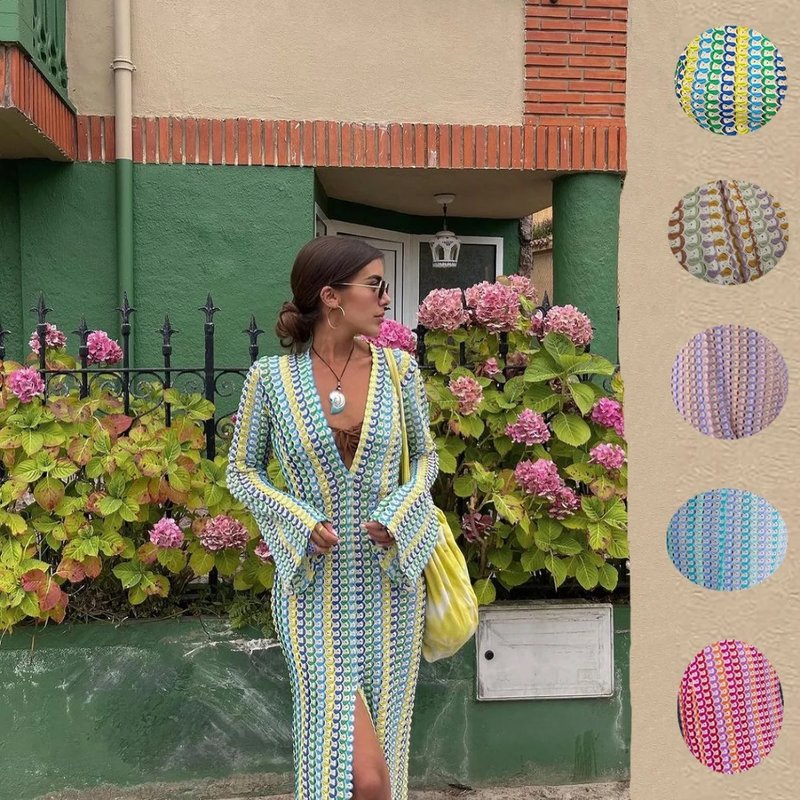 Colorful Stripe Maxi Dress