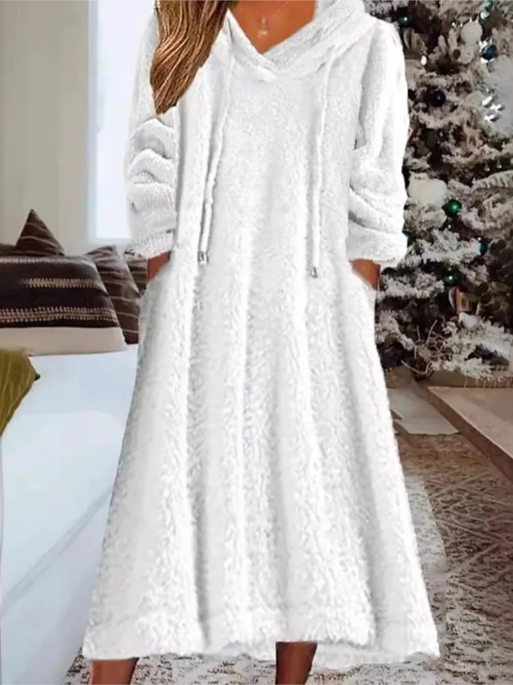 Cozy Hooded Maxi Dress for Women