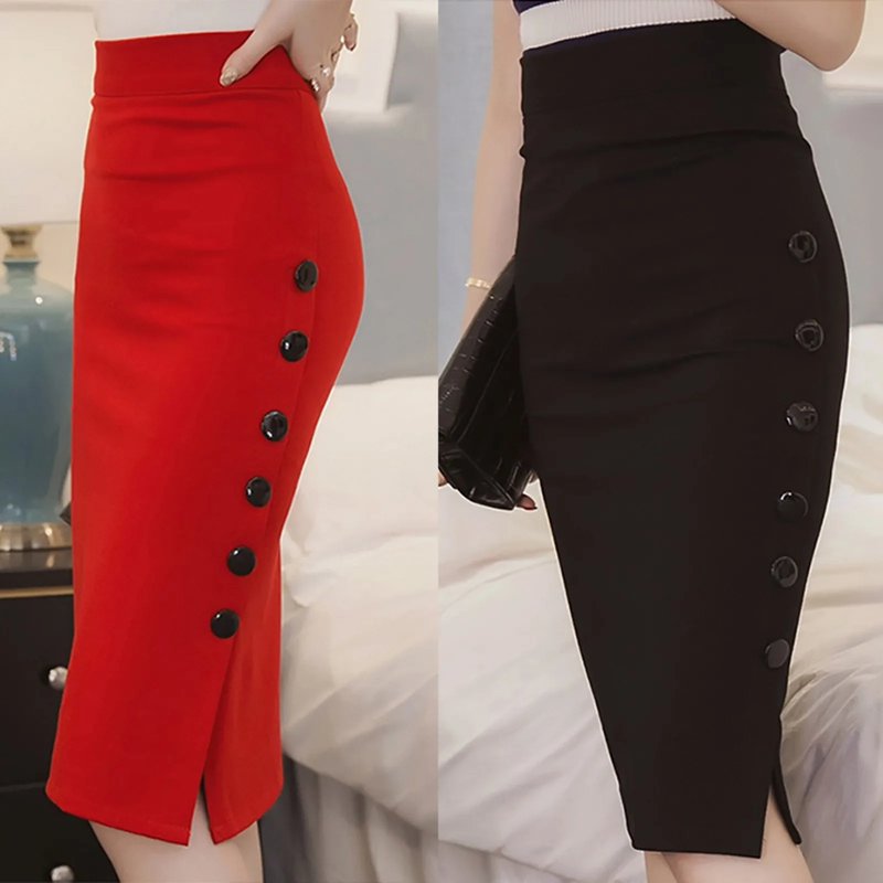 Vintage High Waist Pencil Skirt