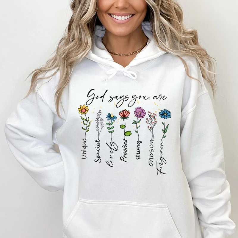Unique Floral Print Hoodie for Women