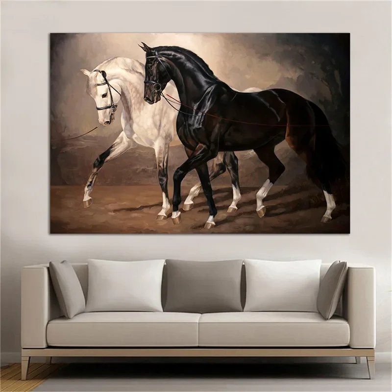 Stylish Black and White Horse Art