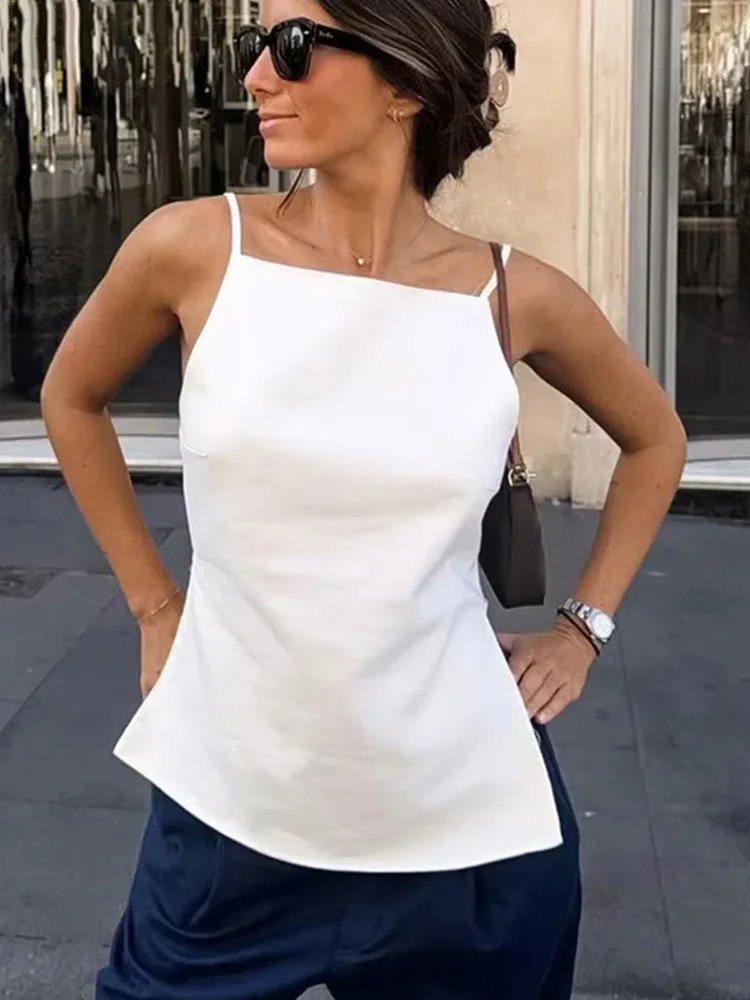 Backless Lace-Up Camisole Top