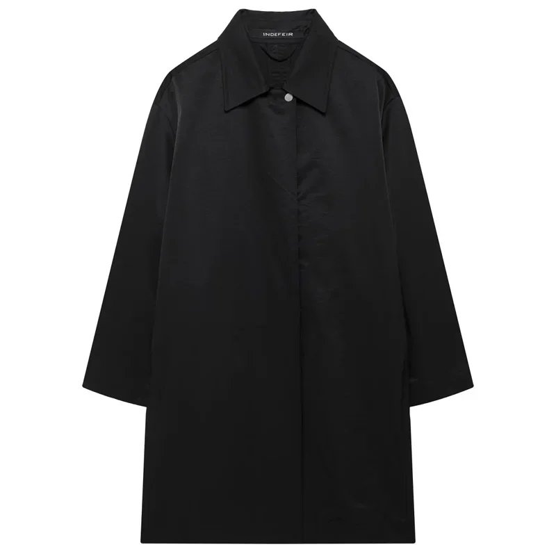Stylish Oversized Black Trench Coat