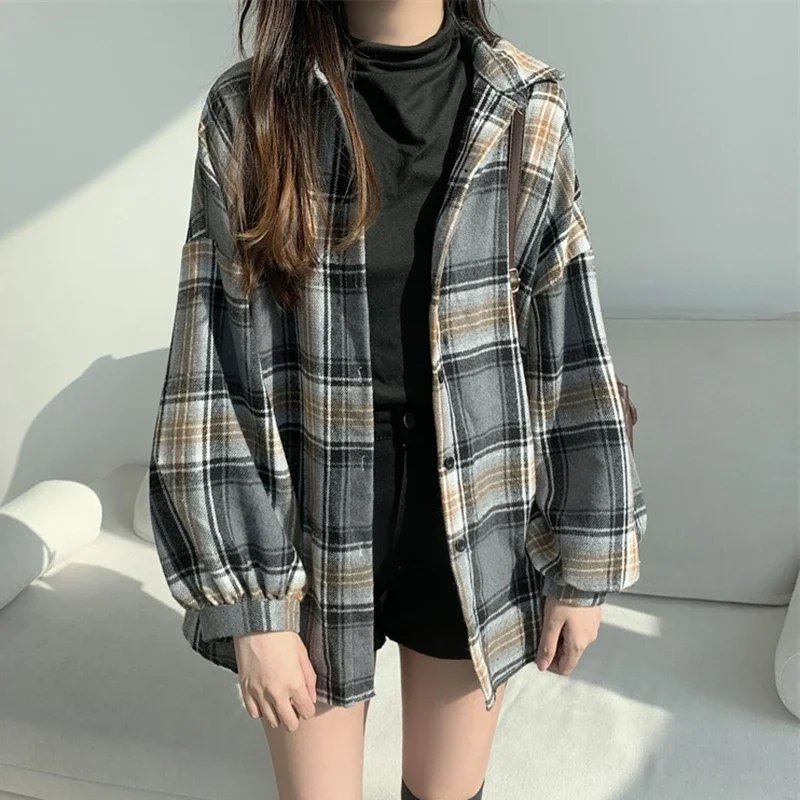 Oversized Flannel Plaid Shirt