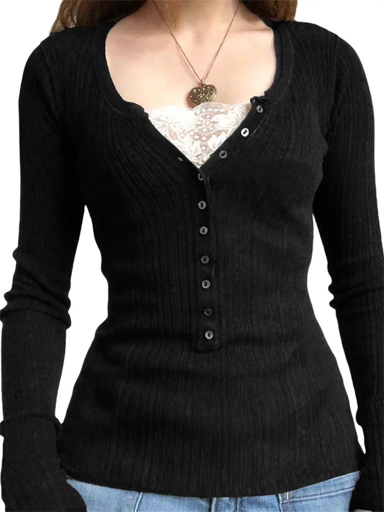 Lace Patchwork Knit Sweater