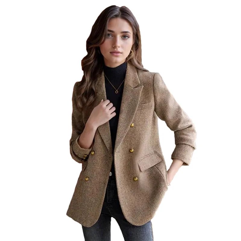 Elegant Women's Wool Blazer Coat