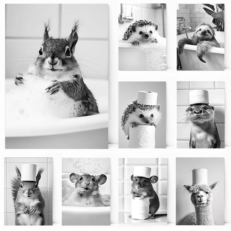 Cute Animal Toilet Paper Poster