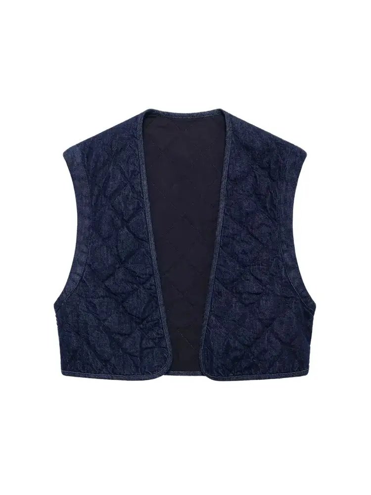 Chic Cropped Denim Vest