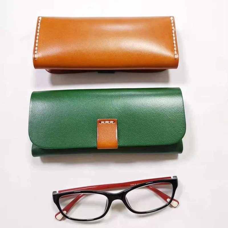 Stylish Cowhide Leather Sunglasses Case