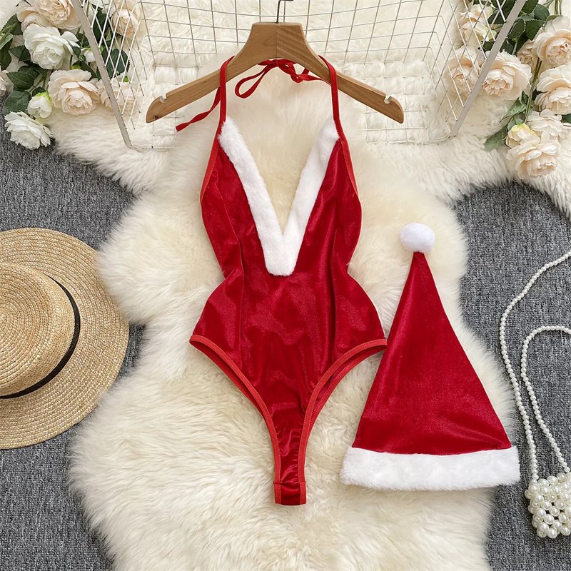 Festive Women's Lace Bodysuit