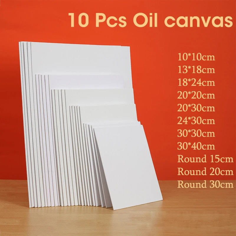 10-Pack Primed Canvas Boards