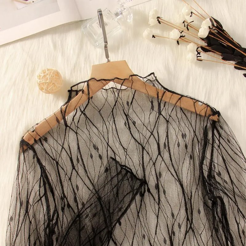 Sheer Lace Long Sleeve Top