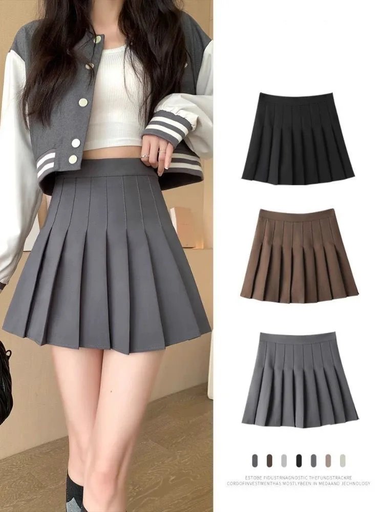 Kawaii High Waist Pleated Mini Skirt