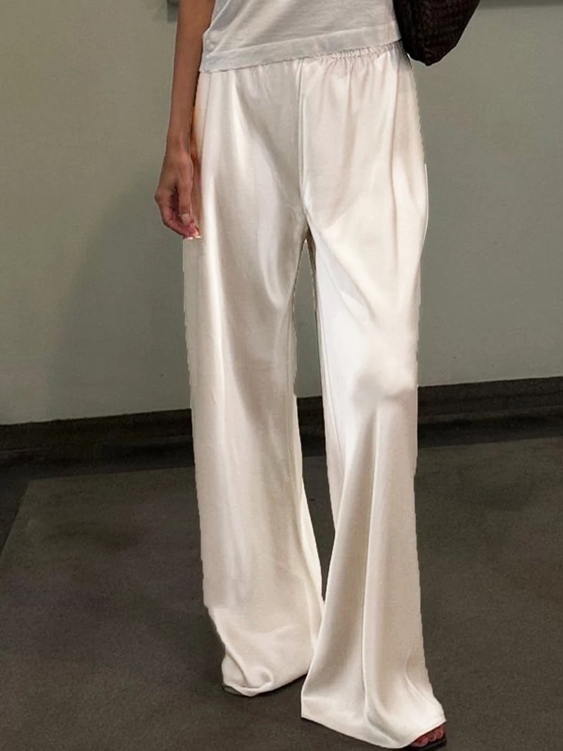 Chic Satin Wide Leg Trousers