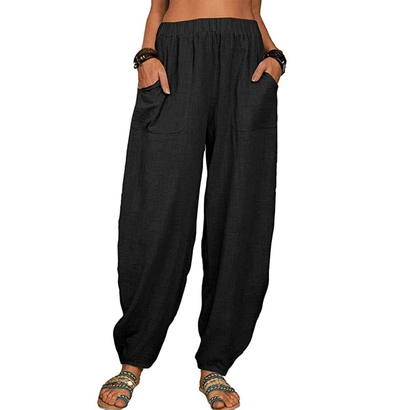 Vintage Cotton Hemp Wide Leg Pants
