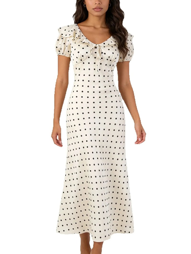 Chic Polka Dot Midi Dress