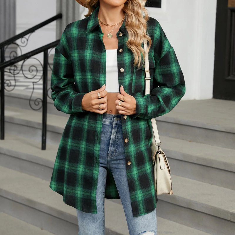 Casual Oversized Plaid Flannel Shirt