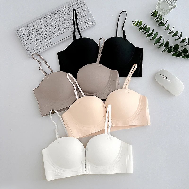 Push-Up Strapless Front Closure Bra