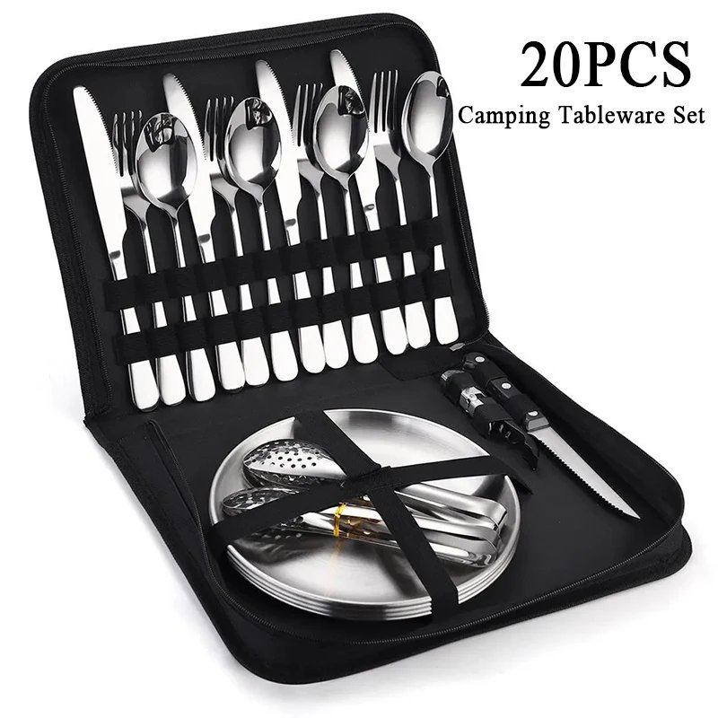 20-Piece Portable Camping Cutlery Set