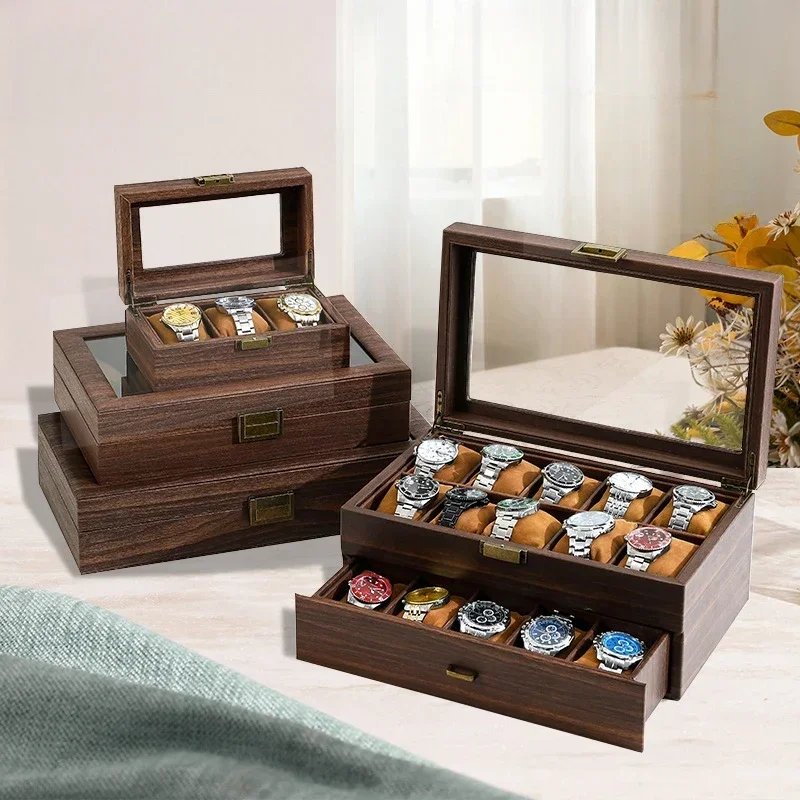 Rustic Wooden Watch Organizer