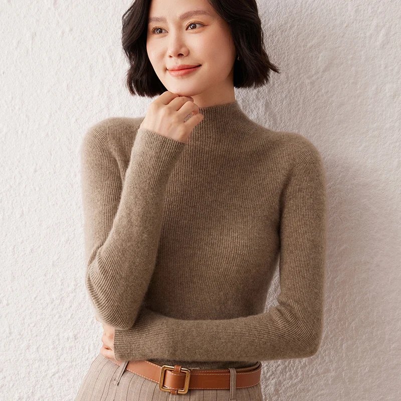 Stylish Cashmere High Neck Sweater