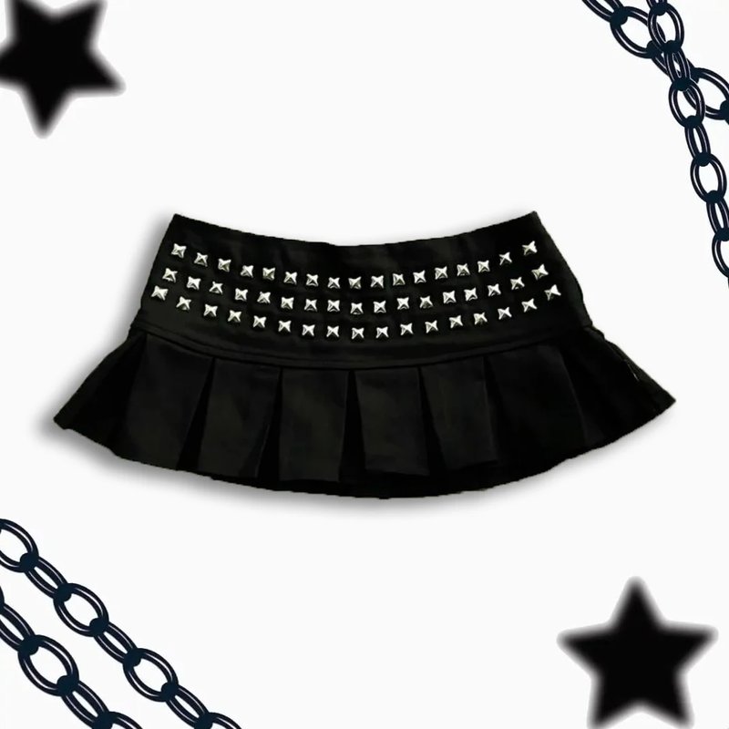 Gothic Punk Studded Mini Skirt