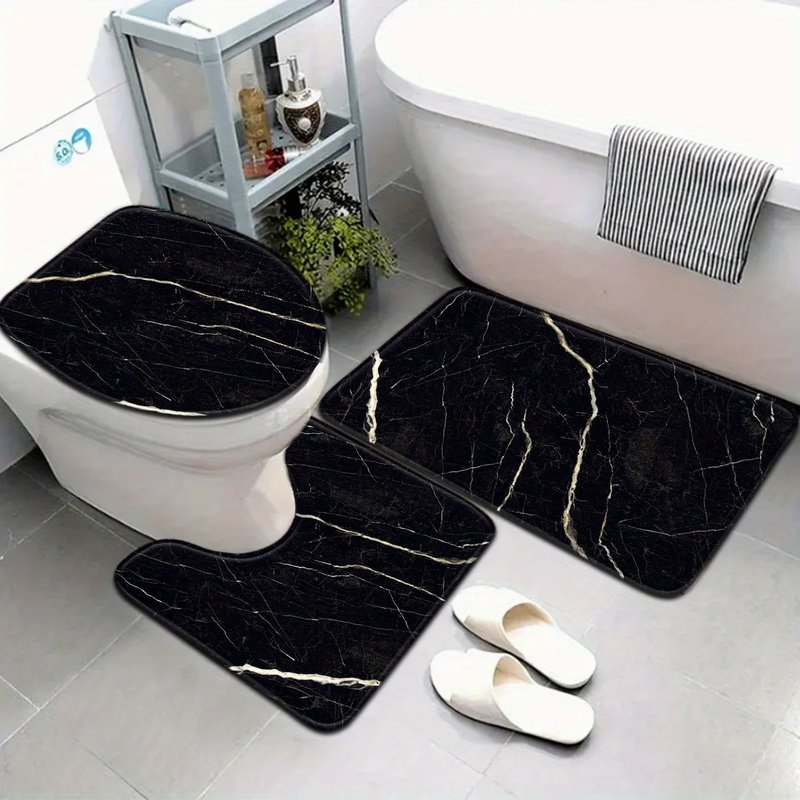 Elegant Black Marble Bathroom Set