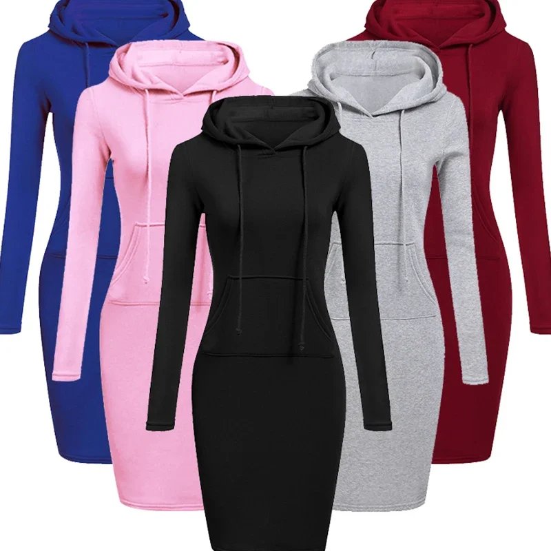 Chic Women's Hooded Sweatshirt Dress