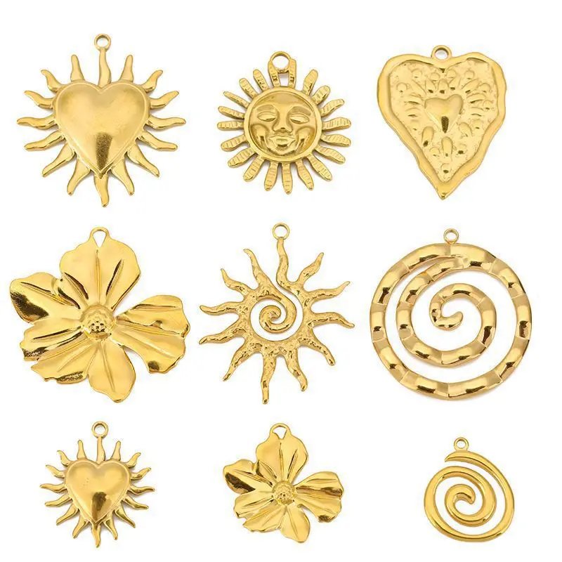 Sunflower Stainless Steel Charms Set