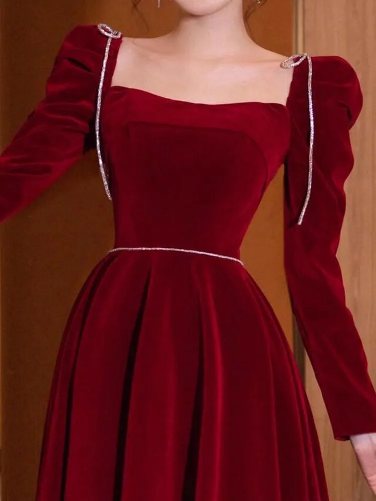 Elegant Velvet Maxi Dress for Women