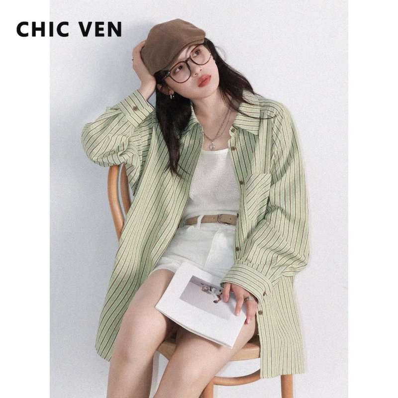 Chic Striped Oversized Blouse