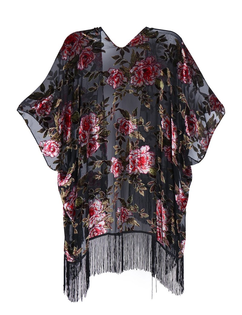 Elegant Velvet Tassel Kimono