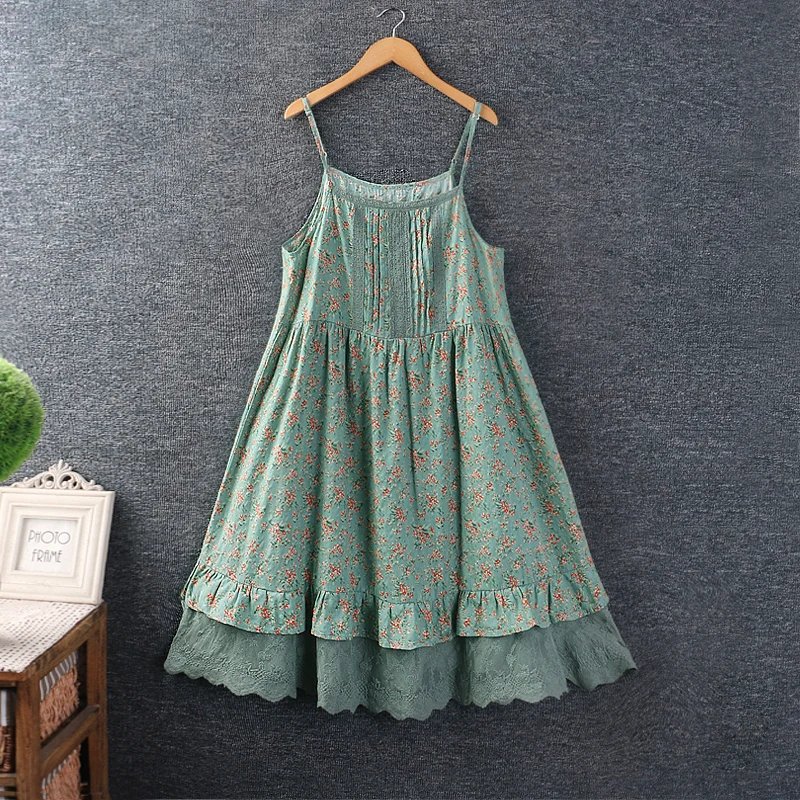 Vintage Floral Lace Slip Dress