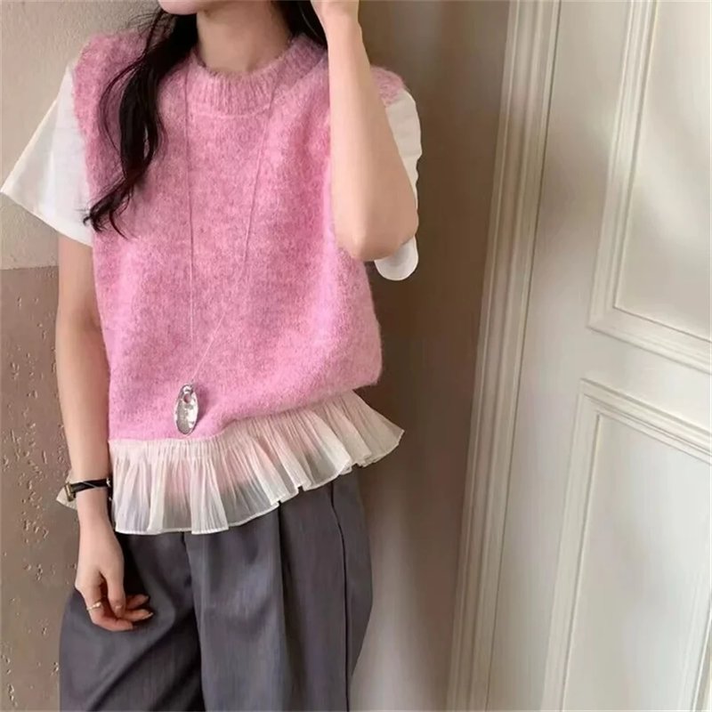 Vintage Ruffled Knitted Vest