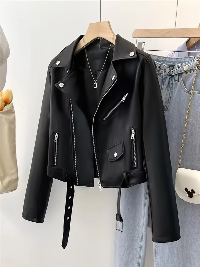 Retro Women's Leather Motorcycle Jacket