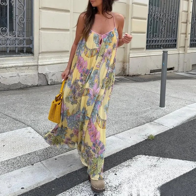 KONDALA Floral Chiffon Beach Dress