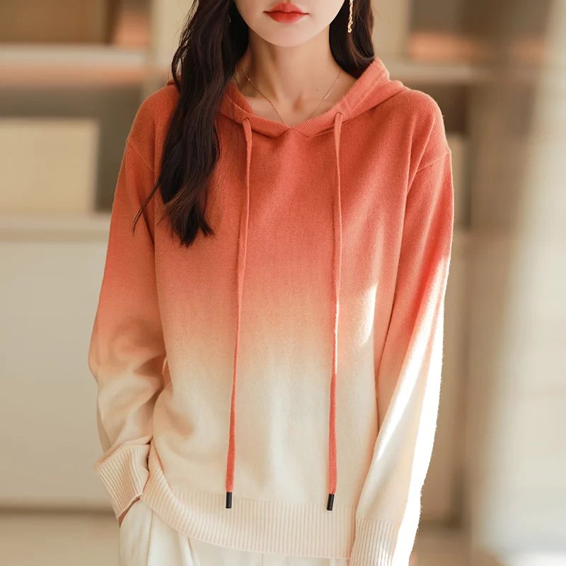 Cozy Gradient Hooded Sweater