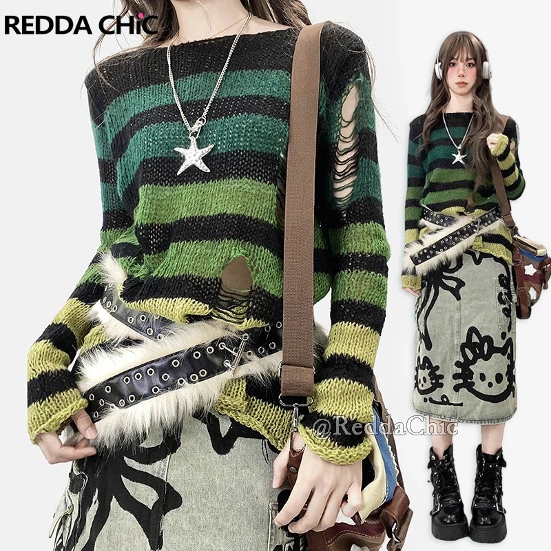 Vintage Ombre Green Knit Sweater