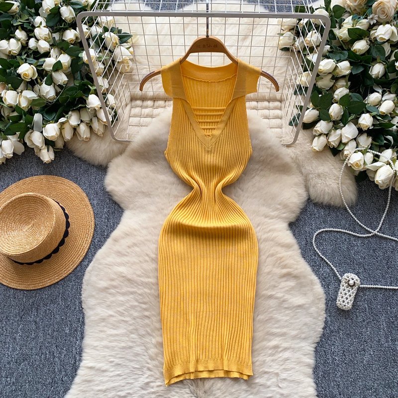 Chic Vintage Polo Collar Mini Dress