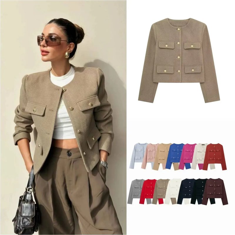 Vintage Gold Button Women's Jacket